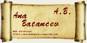 Ana Batančev vizit kartica